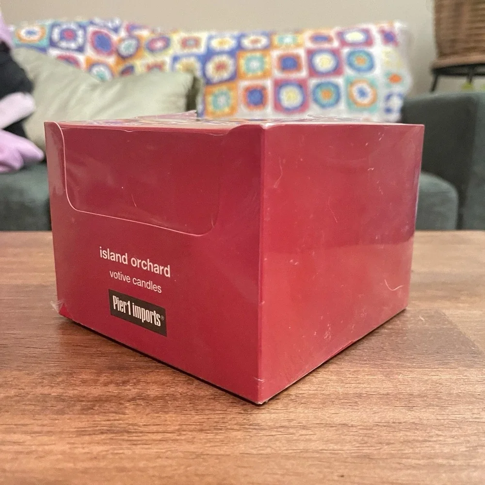 NEW ~ PIER 1 IMPORTS Island Orchard 18 Votive‎ Candles DISCONTINUED Sealed